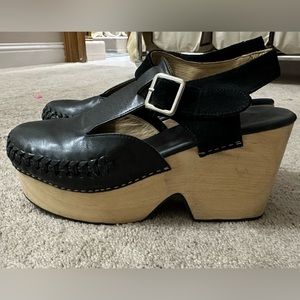 Free People black leather Emmer Clogs